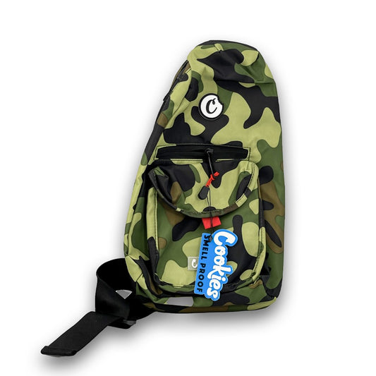 COOKIES SF TRAVELER SMELL PROOF SLING BAG - GREEN CAMO