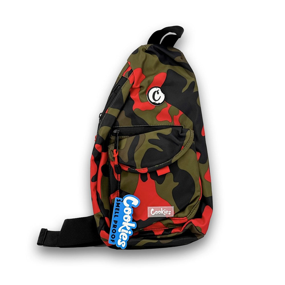 COOKIES SF TRAVELER SMELL PROOF SLING BAG - RED CAMO