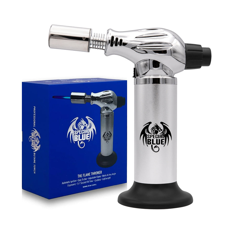 SPECIAL BLUE FLAME THROWER TORCH - SILVER