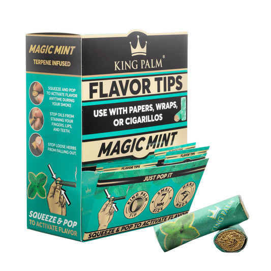 KING PALM 7MM TIPS DISPLAY - MAGIC MINT
