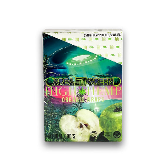 HIGH HEMP ORGANIC 2PK FILTER TIP WRAP - AREA 51 GREEN