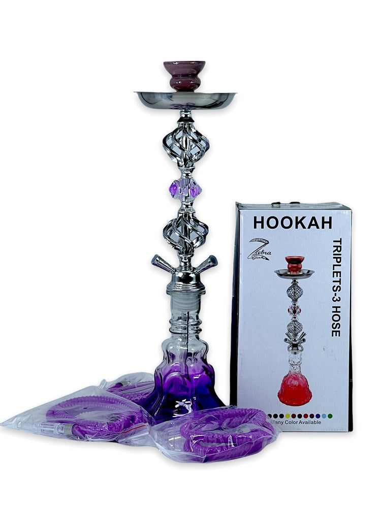 ZEBRA TRIPLET HOSES HOOKAH