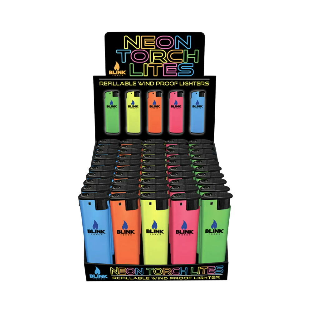 BLINK REFILLABLE NEON LIGHTERS - ASSORTED COLORS
