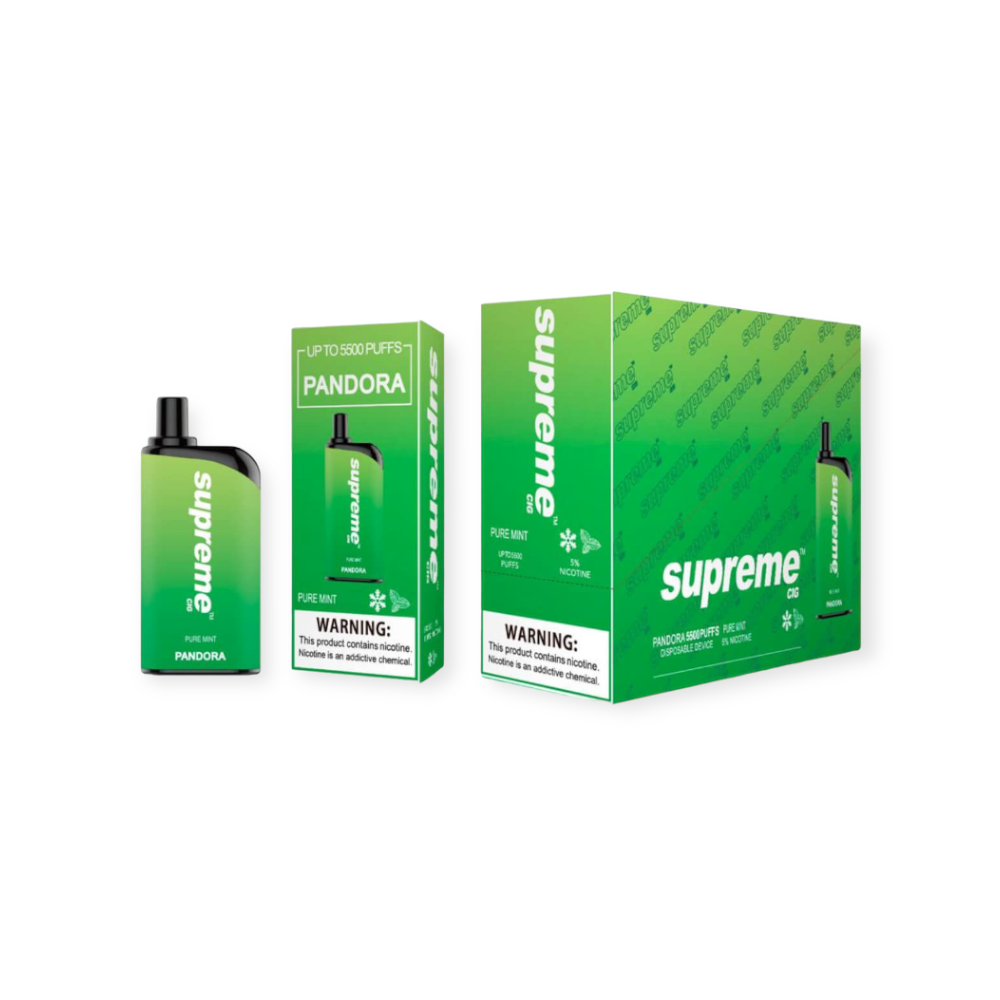 SUPREME PANDORA 5% SALT NIC DISPOSABLE - PURE MINT