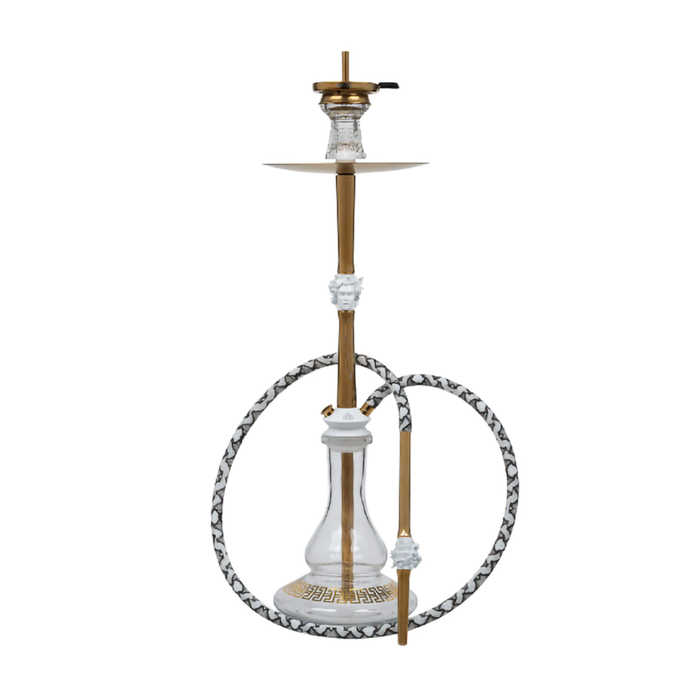 MOB HOOKAH 32" MEDUSA - WHITE & GOLD