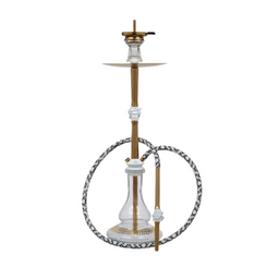 MOB HOOKAH 32" MEDUSA - WHITE & GOLD