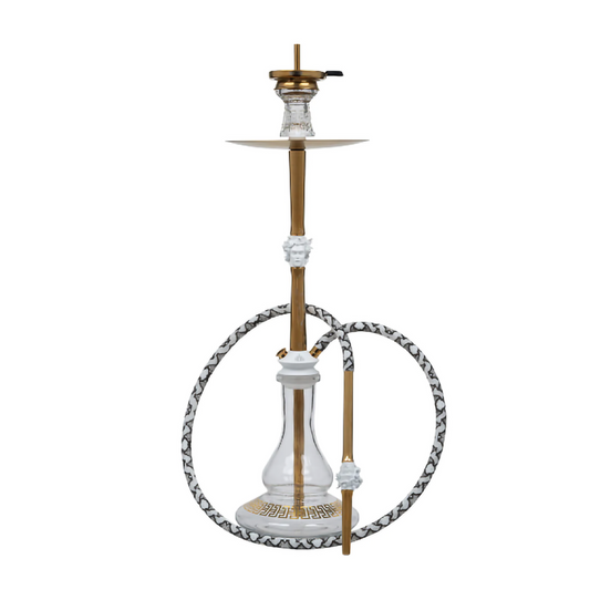 MOB HOOKAH 32" MEDUSA - WHITE & GOLD
