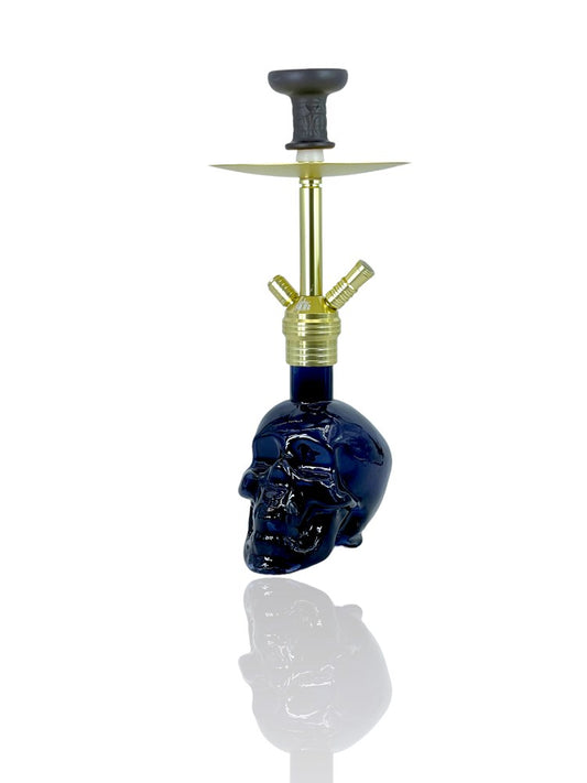 MOB HOOKAH 19" SKULL - GOLD BLACK