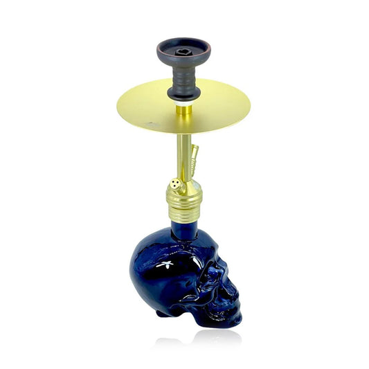 MOB HOOKAH 19" SKULL - GOLD BLACK