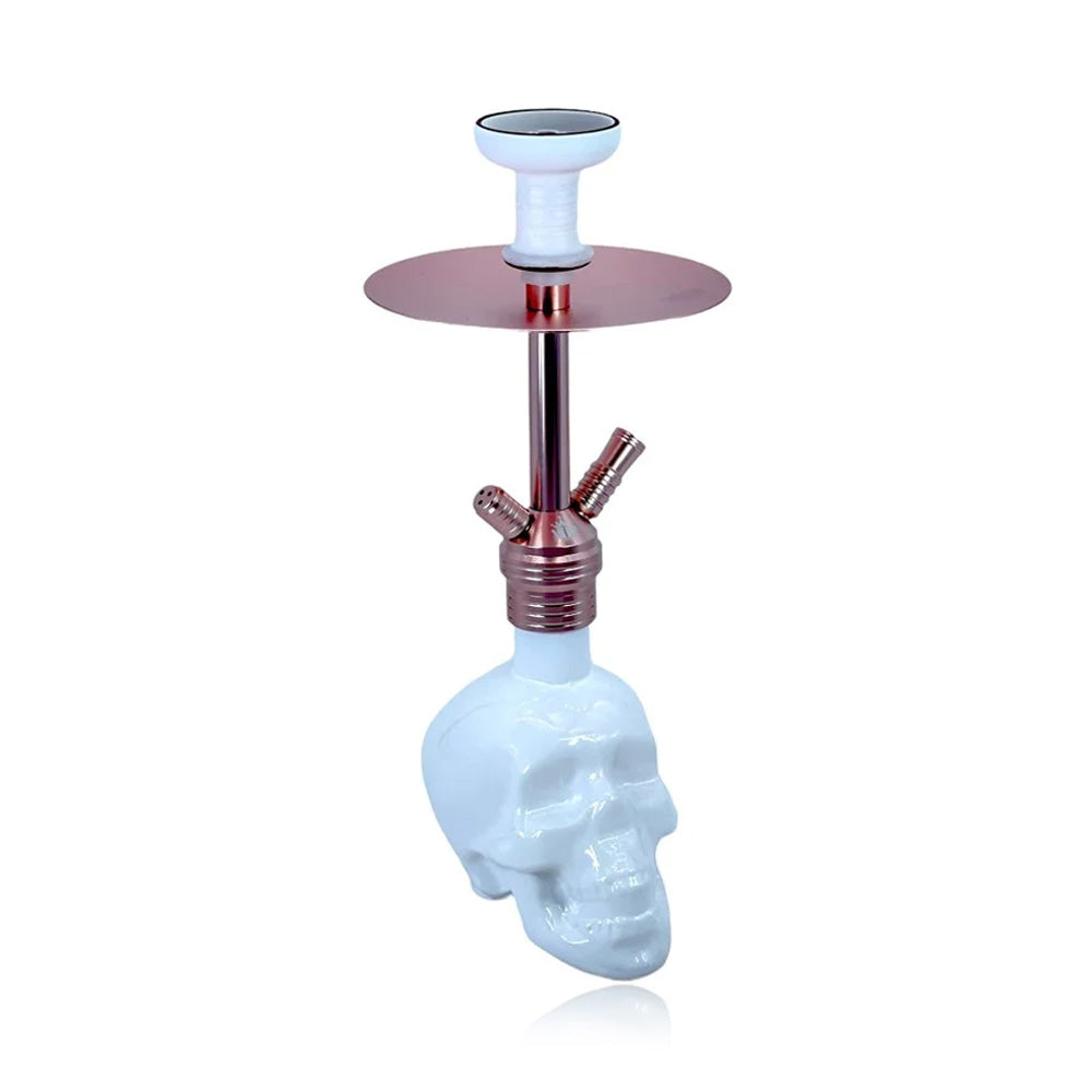 MOB HOOKAH 19" SKULL - ROSE WHITE