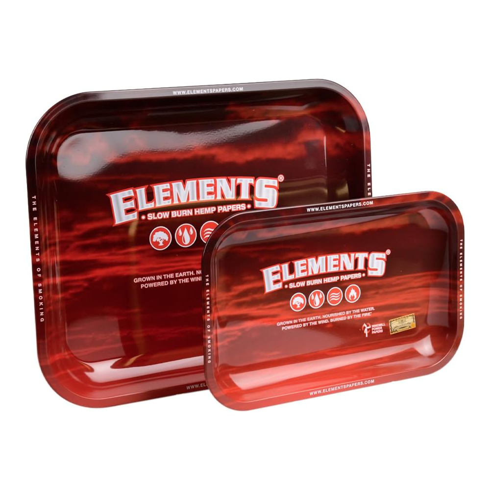 ELEMENTS RED LARGE METAL TRAY