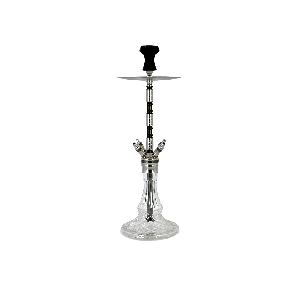 MOB HOOKAH 30" ONYX CARTIER - BLACK & SILVER