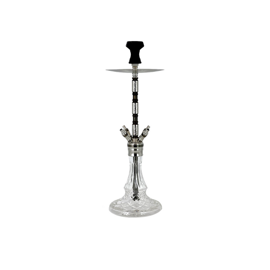 MOB HOOKAH 30" ONYX CARTIER - BLACK & SILVER