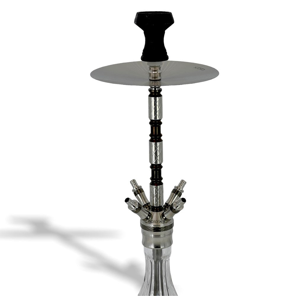 MOB HOOKAH 30" ONYX CARTIER - BLACK & SILVER