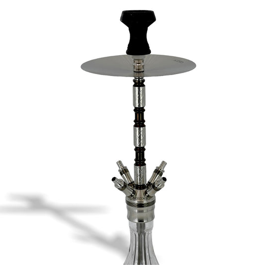 MOB HOOKAH 30" ONYX CARTIER - BLACK & SILVER