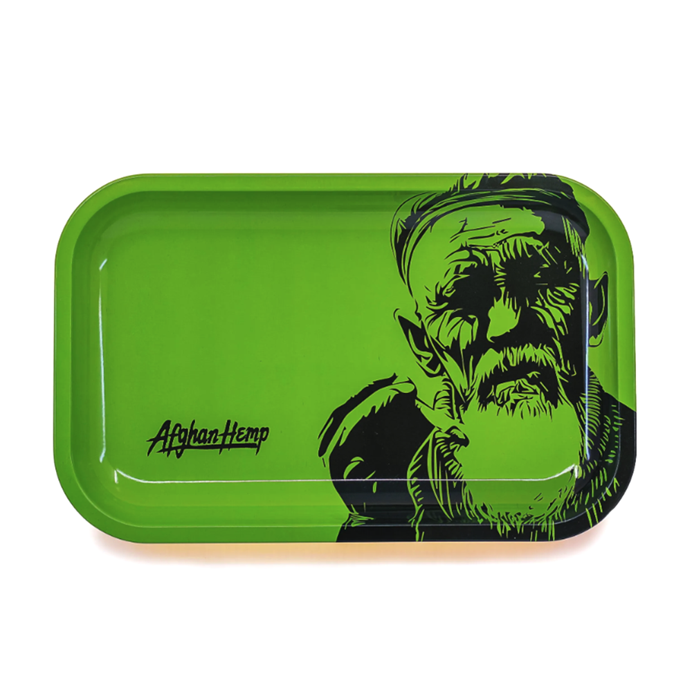 AFGHAN HEMP GLASS ROLLING MEDIUM TRAY