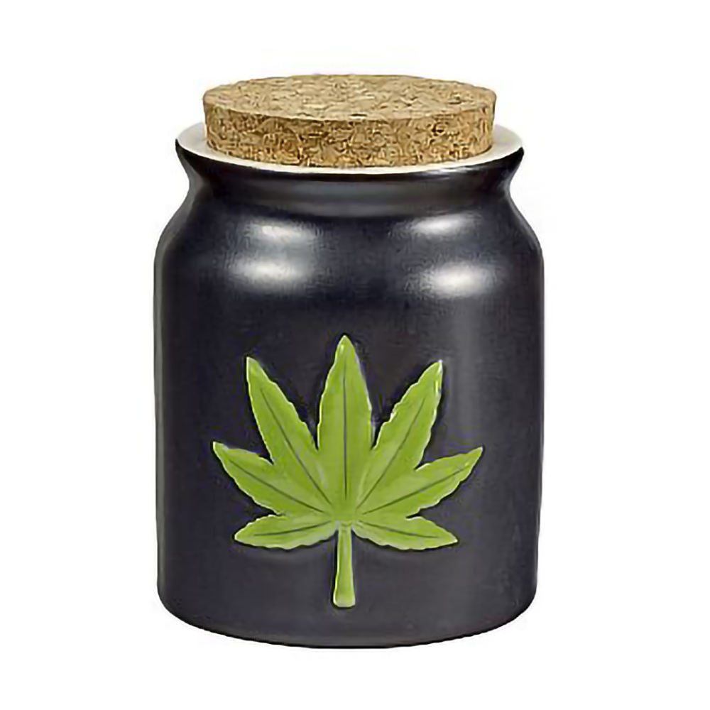 FASHION CRAFT  STASH JAR - GREEN LEAF