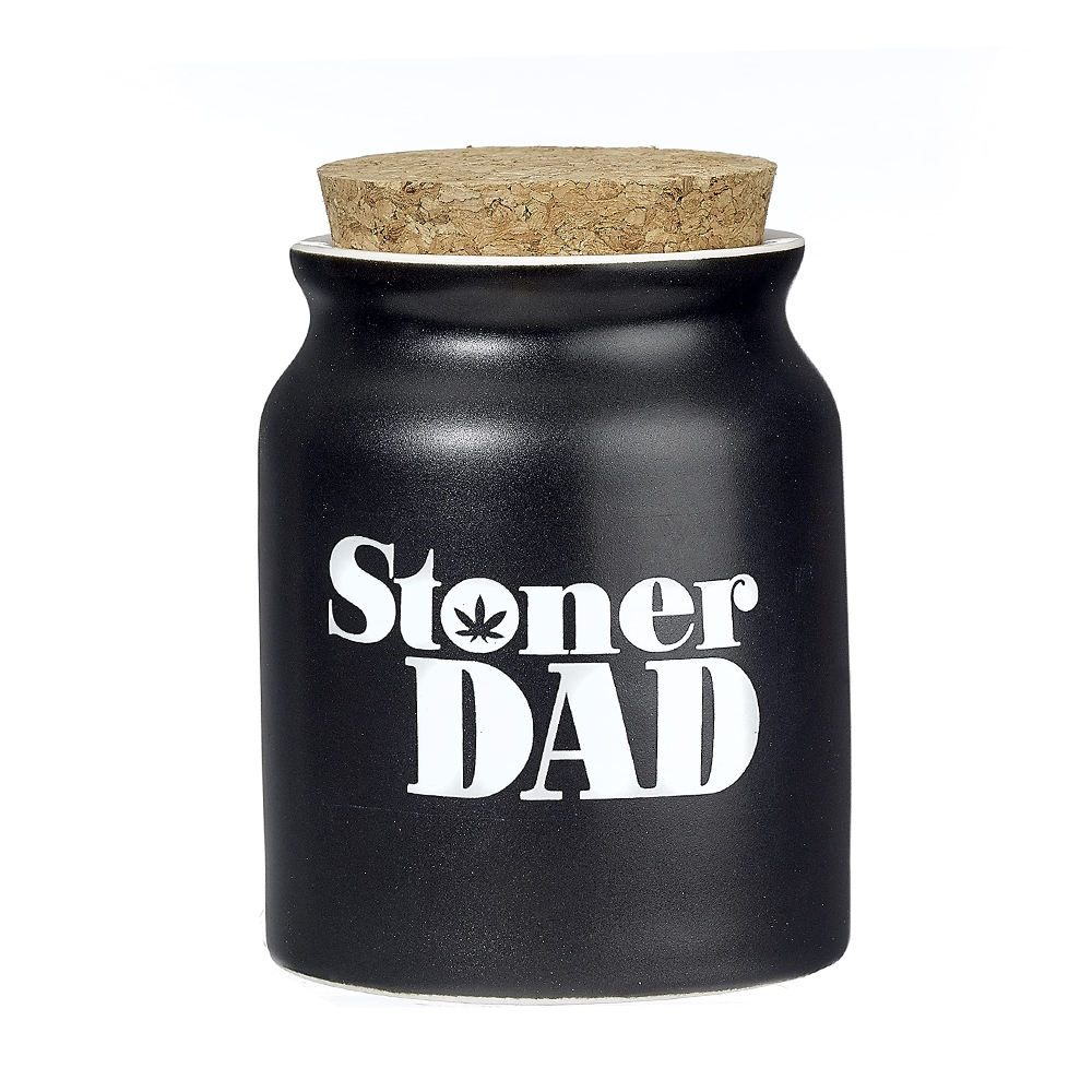 FASHION CRAFT MATT BLACK STASH JAR - STONER DAD