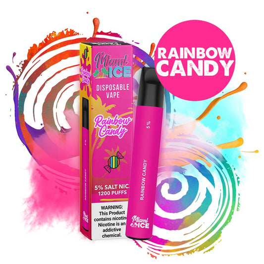 MIAMI ICE  5% NIC DISPOSABLE - RAINBOW CANDY