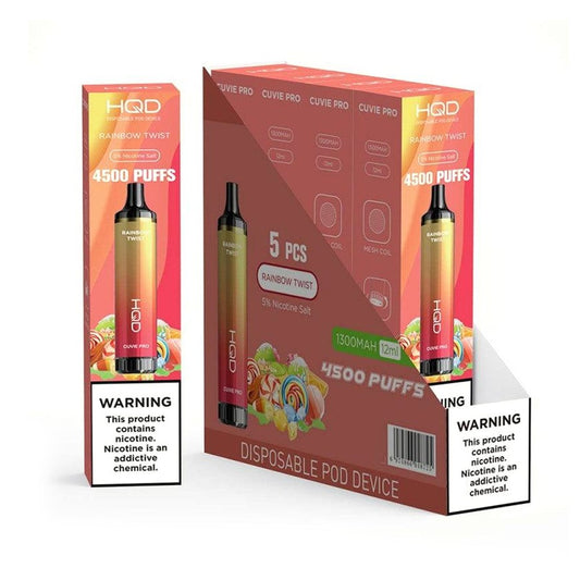 HQD CUVIE PRO 5% NIC DISPOSABLE  - RAINBOW TWIST