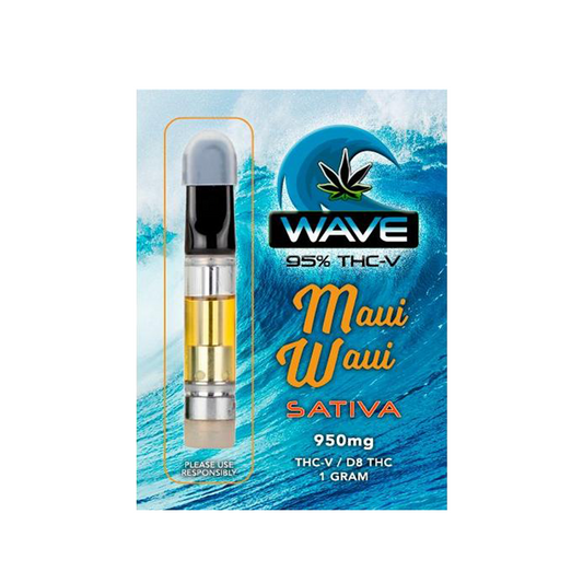 WAVE THC-V D8 CARTRIDGE 1G SATIVA -  MAUI WAUI