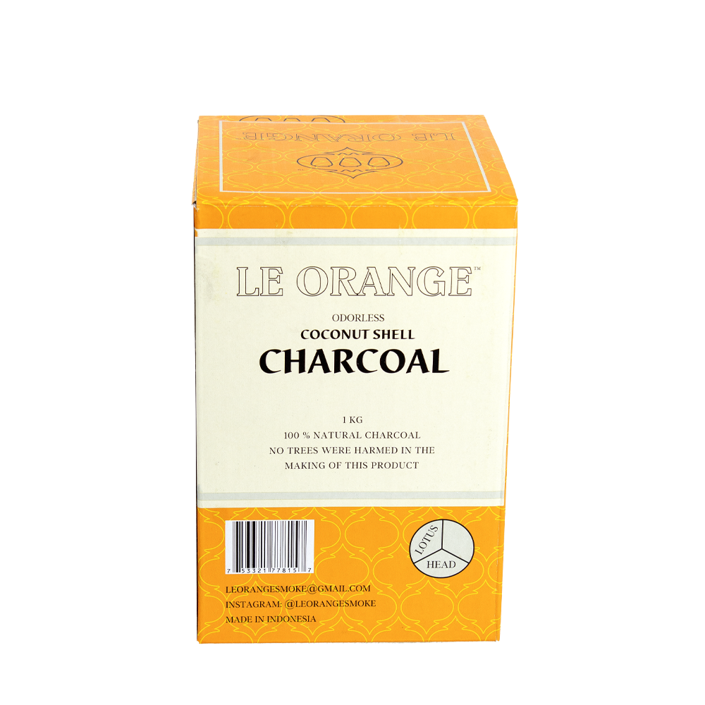LE ORANGE LOTUS HEAD  1KG COCONUT CHARCOAL  - SILVER