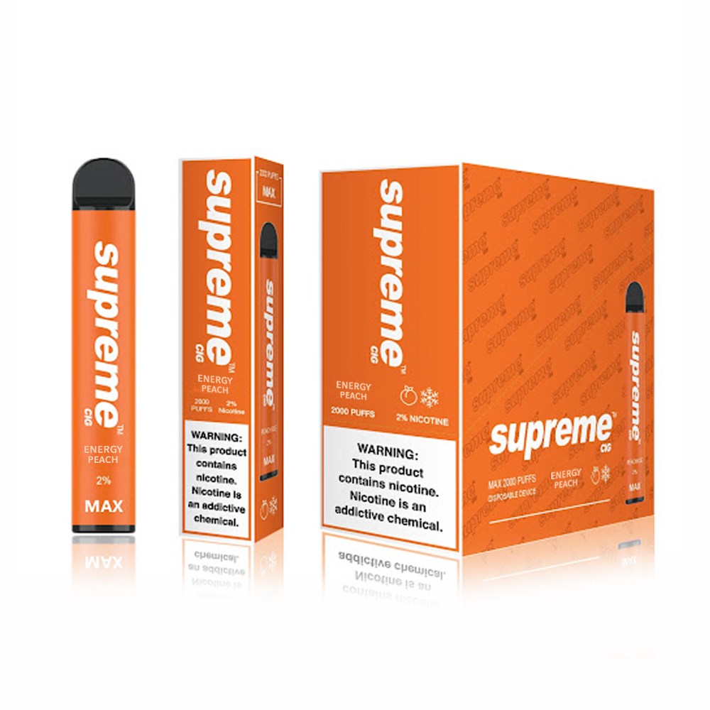 SUPREME MAX 2% SALT NIC DISPOSABLE - ENERGY PEACH