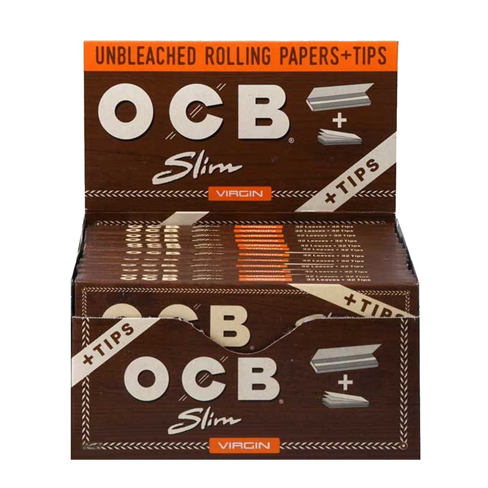 OCB VIRGIN SLIM ROLLING PAPERS  W/TIPS