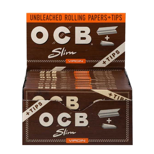 OCB VIRGIN SLIM ROLLING PAPERS  W/TIPS