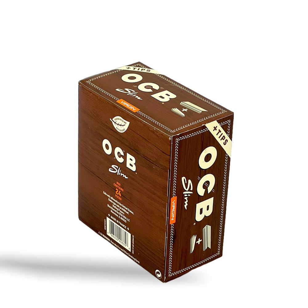 OCB VIRGIN SLIM ROLLING PAPERS  W/TIPS