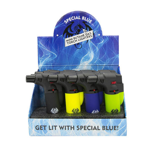 SPECIAL BLUE MINI BERNIE RUBBER TORCH -  12ct Display