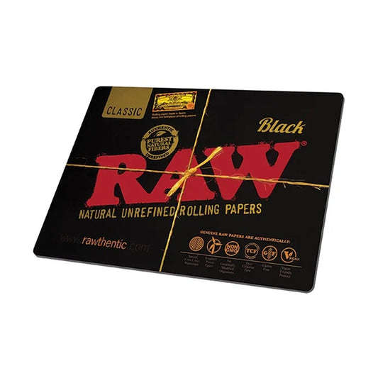 RAW CHANGE MAT - BLACK Large change mat w/ metallic RAW Black graphic