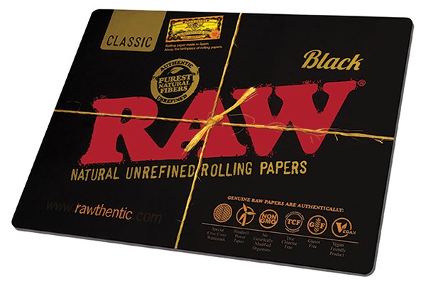 RAW CHANGE MAT - BLACK Large change mat w/ metallic RAW Black graphic