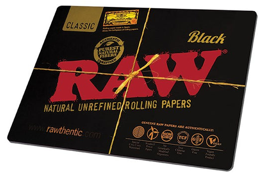 RAW CHANGE MAT - BLACK Large change mat w/ metallic RAW Black graphic