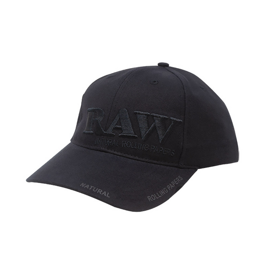 RAW BRIM SNAP HAT W/ POKER - BLACK ON BLACK