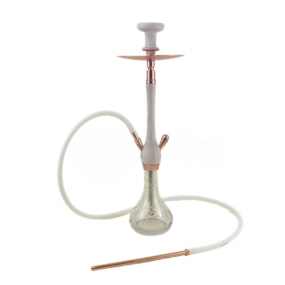 MOB HOOKAH 27" TIMBER LUX - GOLD &amp; WHITE WOOD