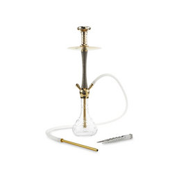 MOB HOOKAH 27" TIMBER LUX - GOLD &amp; BLACK WOOD