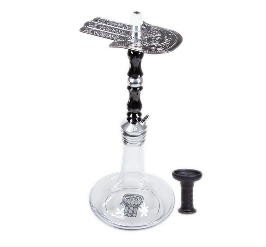 MOB HOOKAH 23" KHAMSA - BLACK &amp;  SILVER