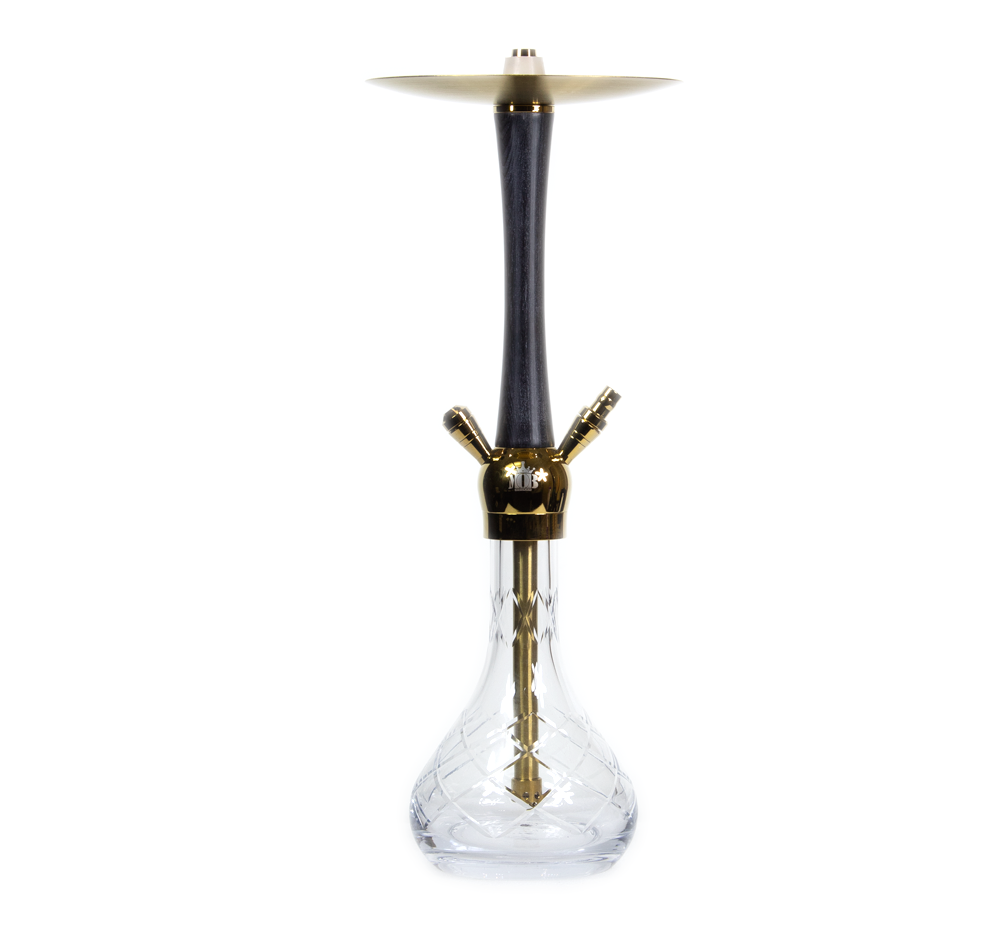 MOB HOOKAH 25" MADERA - GOLD &amp; BLACK