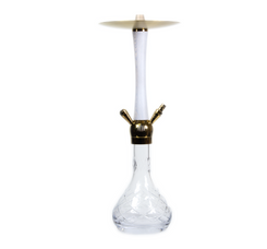 MOB HOOKAH 25" MADERA - GOLD &amp; WHITE