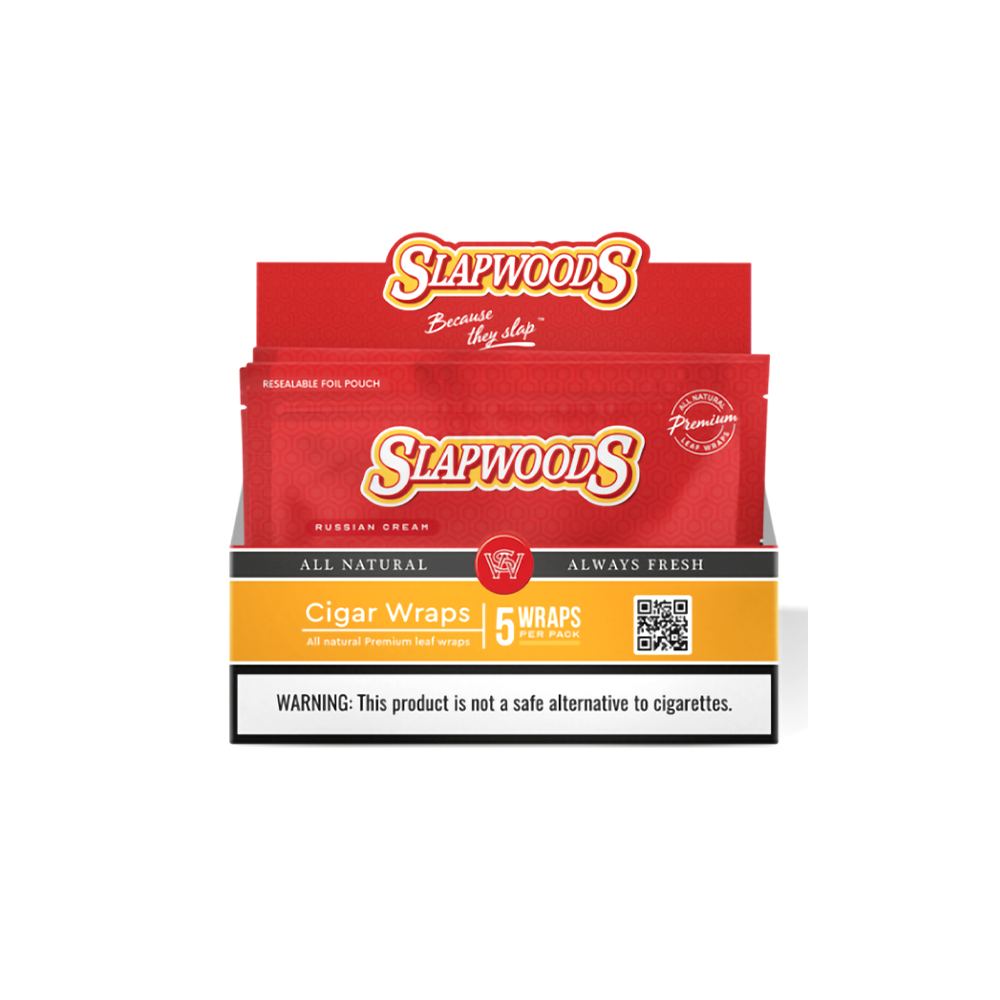 SLAPWOODS 5/PK CIGAR WRAPS- RUSSIAN CREAM