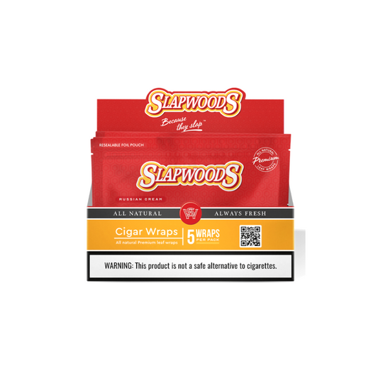 SLAPWOODS 5/PK CIGAR WRAPS- RUSSIAN CREAM