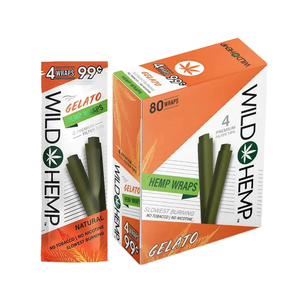 WILD  HEMP W/ FILTER TIP 4/0.99 WRAPS - GELATO