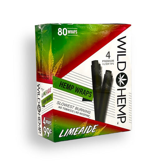 WILD  HEMP W/ FILTER TIP 4/0.99 WRAPS - LIMEAIDE