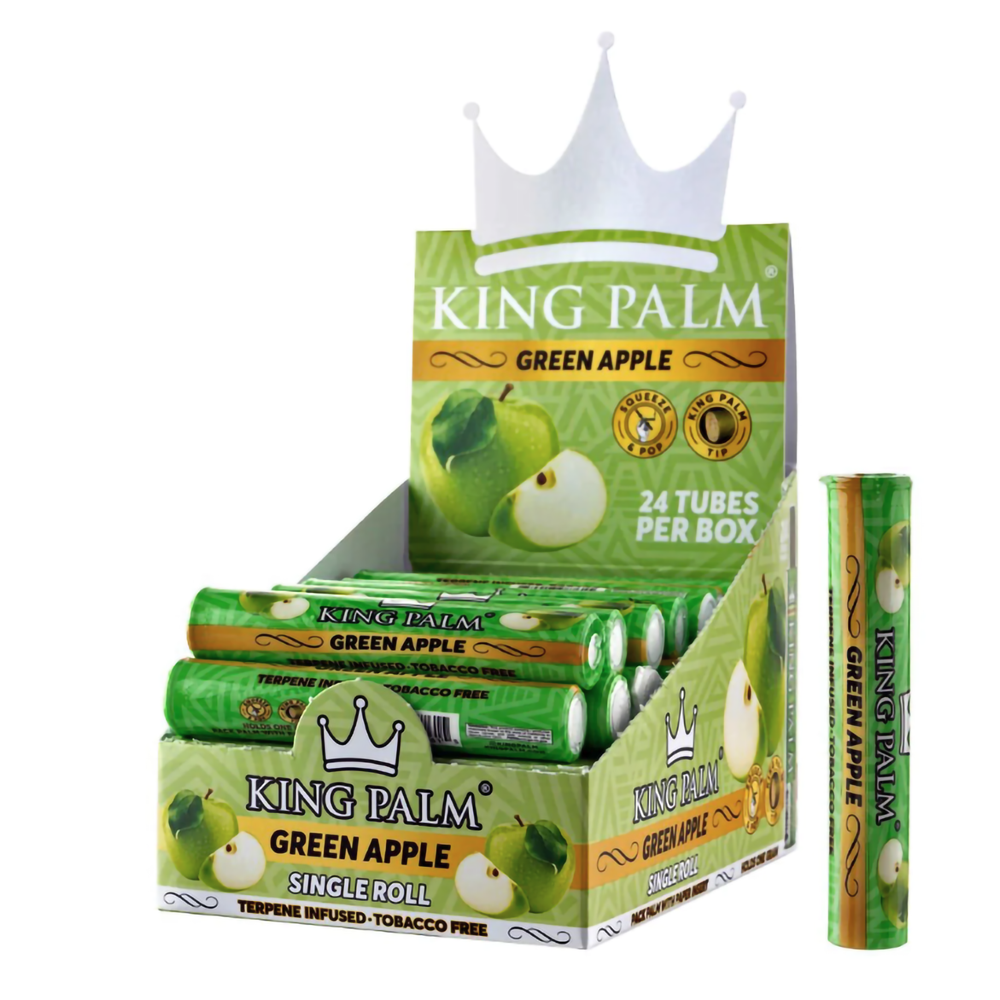 KING PALM  MINIS 1CT ROLLS - GREEN APPLE