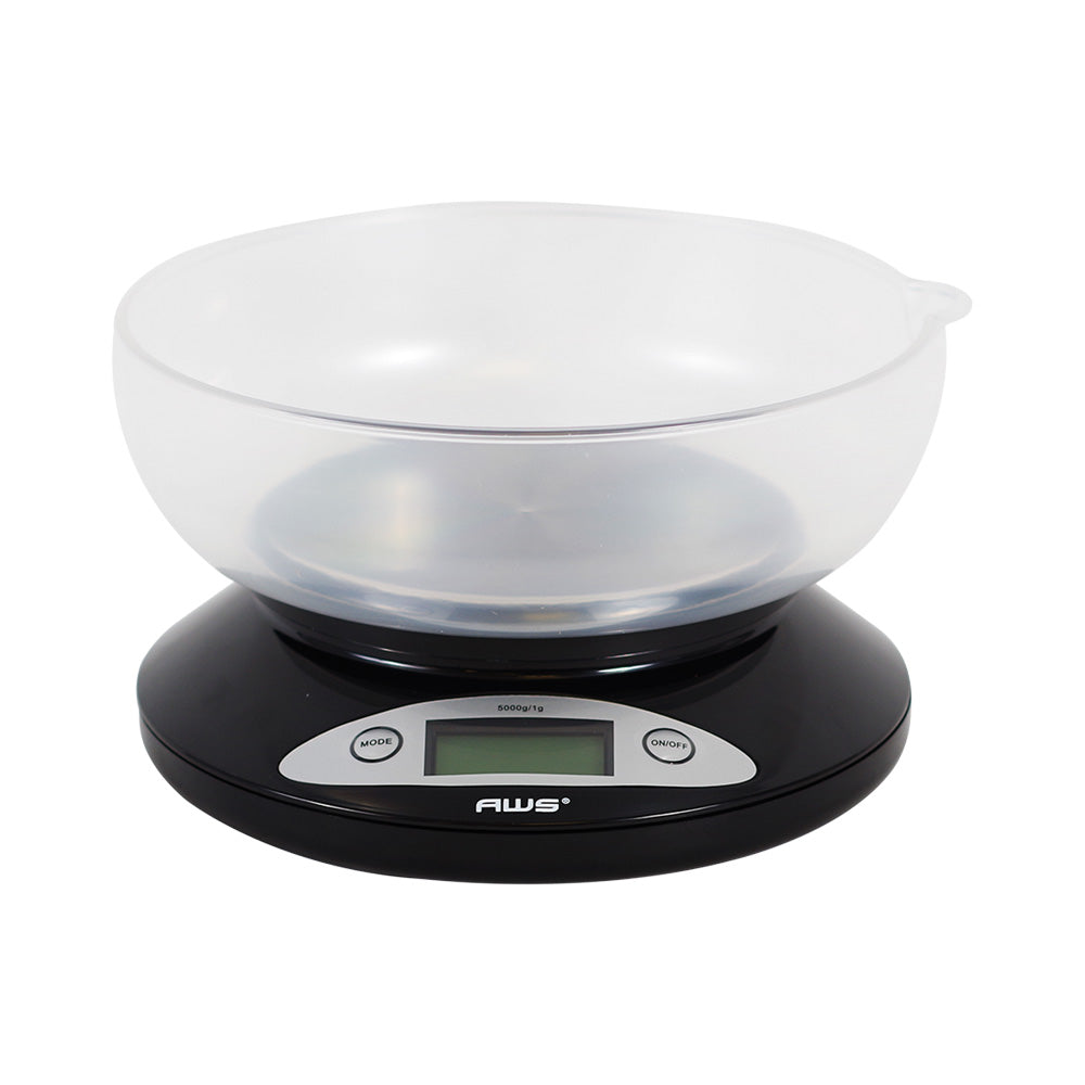 SCALE AWS 5KG KITCHEN SCALE BOWL - BLACK