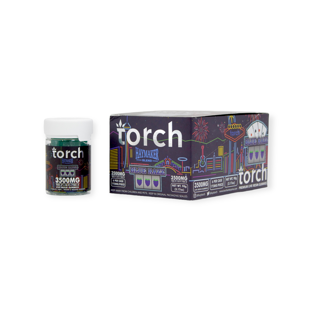 TORCH THCP+D9+THCX 3500MG LIVE RESIN GUMMIES - BLUE RAZZ