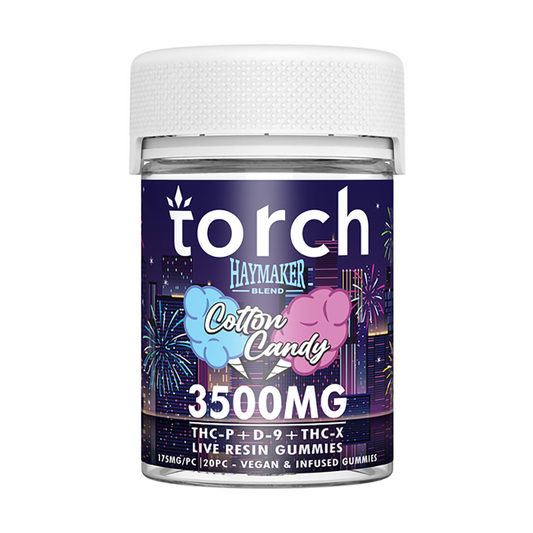 TORCH THCP+D9+THCX 3500MG LIVE RESIN GUMMIES - COTTON CANDY