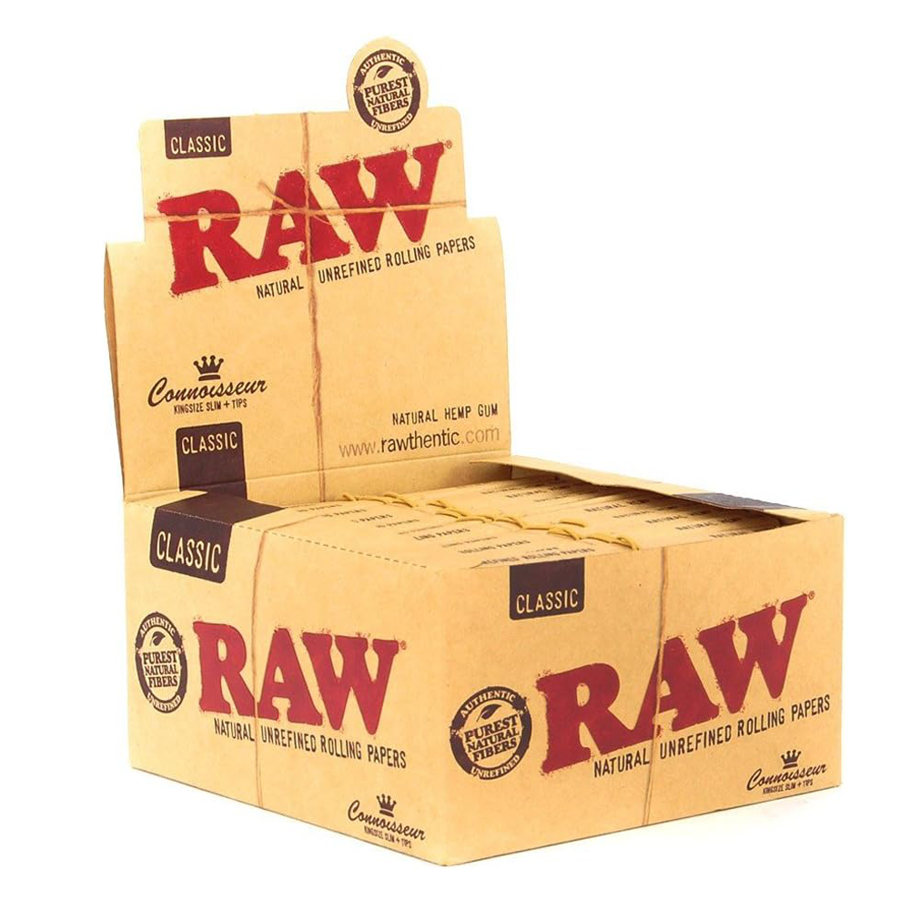 RAW ORGANIC HEMP CONNOISSEUR KS SLIM + TIPS