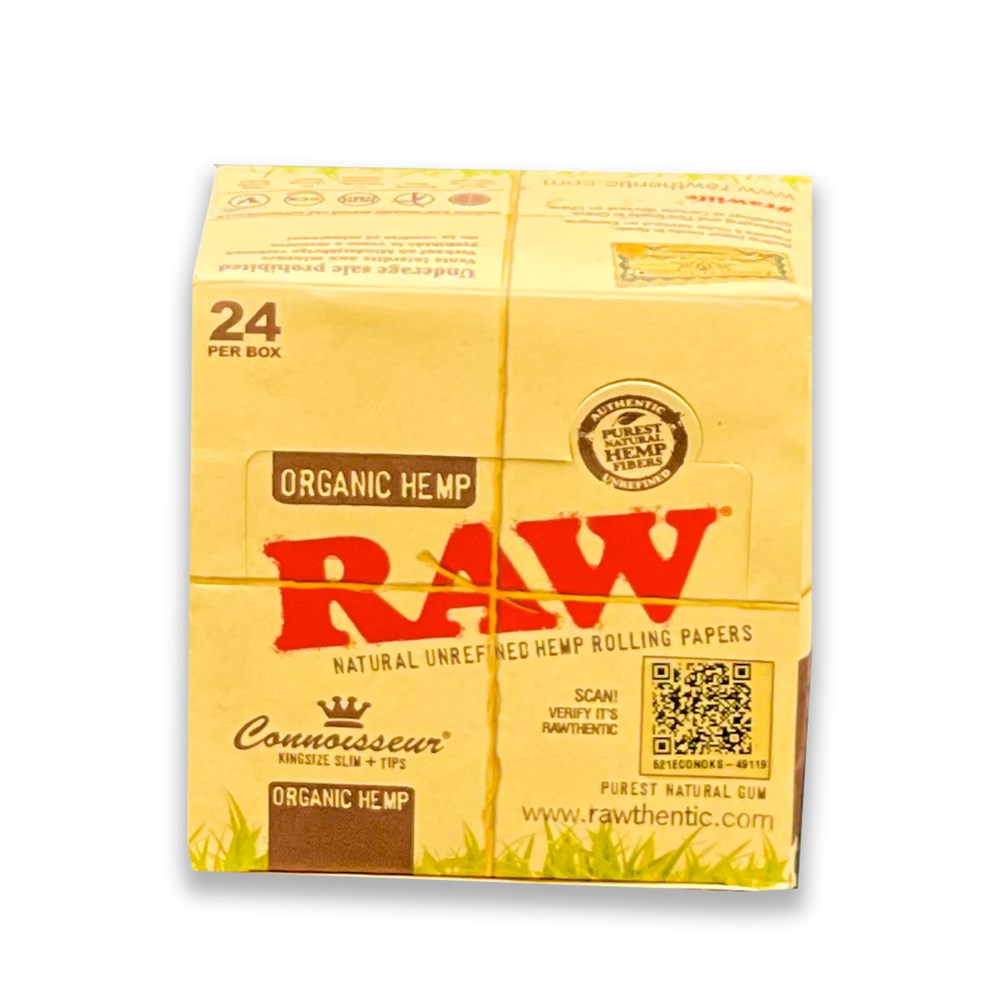 RAW ORGANIC HEMP CONNOISSEUR KS SLIM + TIPS